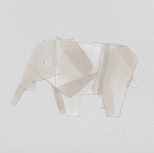 Load image into Gallery viewer, Pormenor do corpo do elefante aplicado numa parede.
