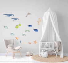 Carregar imagem no visualizador da galeria, - NOVO - Animais do fundo do mar - Autocolantes parede
