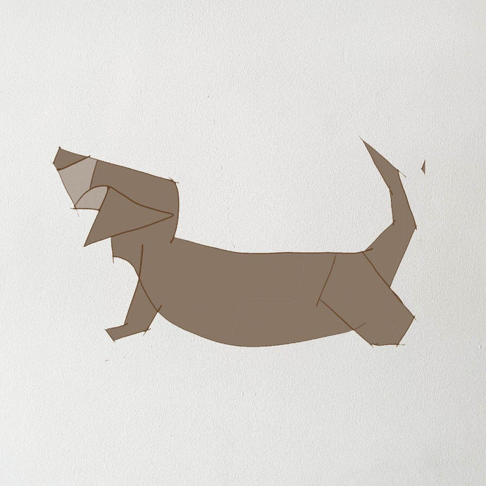 Autocolante Decorativo para quartos infantis. O nosso Cão vai dar cor às suas paredes em minutos. Inspirado num cão salsicha!