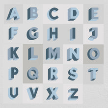 Carregar imagem no visualizador da galeria, Letras Azuis acinzentado (1 un.)
